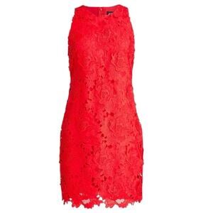 J. CREW Red Luxe lace dress SIZE 8